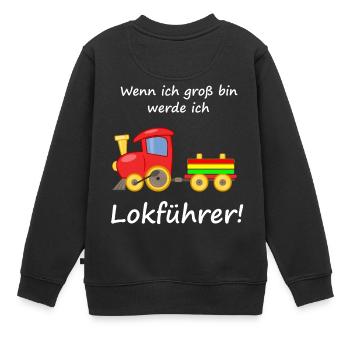 Lokführer Kinder - Kinder Premium Organic Sweatshirt - Schwarz - Hinten - AI Model Kid Female (0cm)