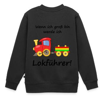 Lokführer Kinder - Kinder Premium Organic Sweatshirt - Schwarz - Hinten - AI Model Kid Female (0cm)