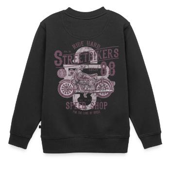 STREET BIKERS - Biker Motorrad Motorcyle Geschenk - Kinder Premium Organic Sweatshirt - Schwarz - Hinten - AI Model Kid Female (0cm)