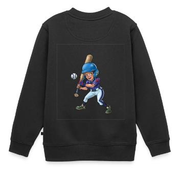 Little baseball player - Kids Premium Organic Sweatshirt - black - Back - AI Model Kid Female (0cm)