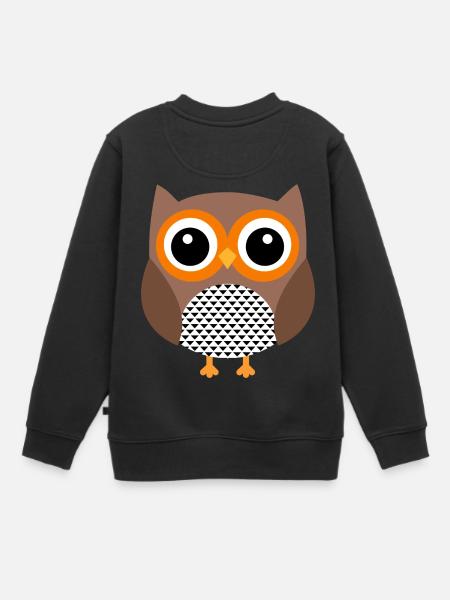 hibou hibou hibou hibou animaux animaux - Sweat Premium enfant bio - noir