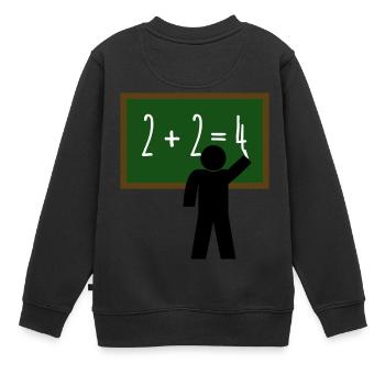 Lehrer Mathe Zahlen Tafel Schule - Kinder Premium Organic Sweatshirt - Schwarz - Hinten - AI Model Kid Female (0cm)