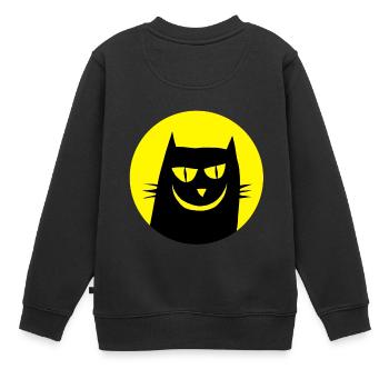 Katze Lustig - Kinder Premium Organic Sweatshirt - Schwarz - Hinten - AI Model Kid Female (0cm)