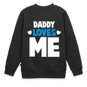 PAPA m'aime! avec mignons petits coeurs d'amour - Sweat Premium enfant bio - noir - Dos - AI Model Kid Female (0cm)