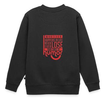 humor - Kinder Premium Organic Sweatshirt - Schwarz - Hinten - AI Model Kid Female (0cm)