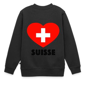 Suisse Heart Shirt pour la Coupe du Monde - Sweat Premium enfant bio - noir - Dos - AI Model Kid Female (0cm)