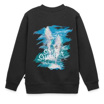 Delphine - Kinder Premium Organic Sweatshirt - Schwarz - Hinten - AI Model Kid Female (0cm)
