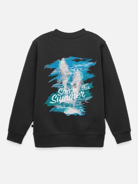 Dauphins - Sweat Premium enfant bio - noir
