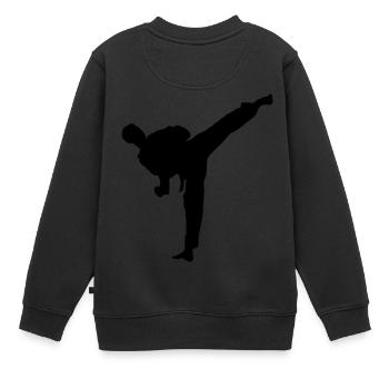 Karaté arts martiaux - Sweat Premium enfant bio - noir - Dos - AI Model Kid Female (0cm)