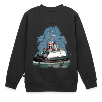 Les remorqueurs de port sont aussi appelés remorqueurs - Sweat Premium enfant bio - noir - Dos - AI Model Kid Female (0cm)