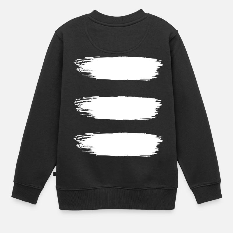 Three Brush Stripes - Kinder Premium Organic Sweatshirt - Schwarz