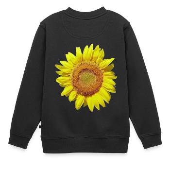 Sonnenblume - Kinder Premium Organic Sweatshirt - Schwarz - Hinten - AI Model Kid Female (0cm)