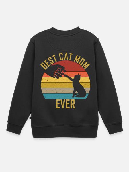 Chat mama chat cat maman amoureux des chats cadeau - Sweat Premium enfant bio - noir