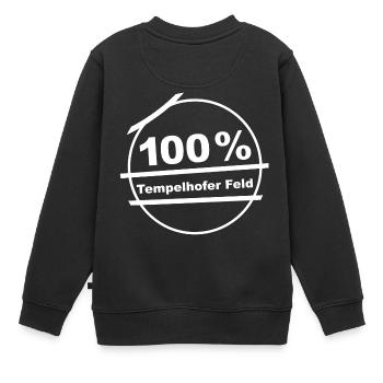 100 % Tempelhofer Feld - Kinder Premium Organic Sweatshirt - Schwarz - Hinten - AI Model Kid Female (0cm)