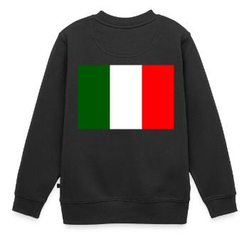 drapeau italien élégant au dos - Sweat Premium enfant bio - noir - Dos - AI Model Kid Female (0cm)
