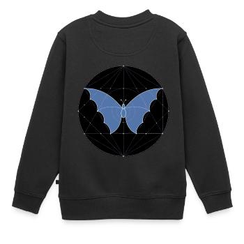 Géométrie sacrée papillon - Sweat Premium enfant bio - noir - Dos - AI Model Kid Female (0cm)