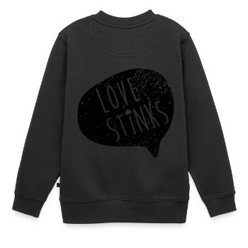 Love Stinks - Kinder Premium Organic Sweatshirt - Schwarz - Hinten - AI Model Kid Female (0cm)