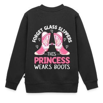 Drôle de cowboy princesse porte des bottes Western - Sweat Premium enfant bio - noir - Dos - AI Model Kid Female (0cm)
