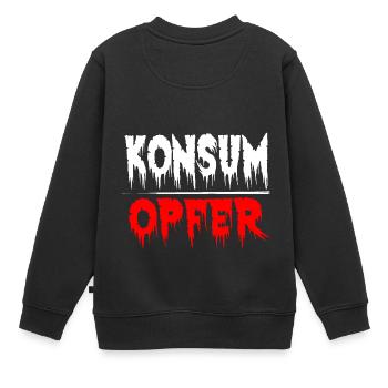 Konsumopfer Konsument Konsumieren Kaufsucht - Kinder Premium Organic Sweatshirt - Schwarz - Hinten - AI Model Kid Female (0cm)
