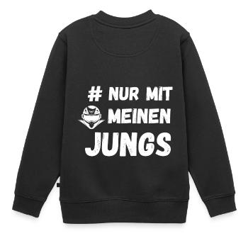 #Nur mit meinen Jungs Helm Motorrad Club Stammtisc - Kinder Premium Organic Sweatshirt - Schwarz - Hinten - AI Model Kid Female (0cm)