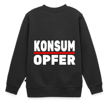 Konsumopfer Konsument Konsumieren Kaufsucht - Kinder Premium Organic Sweatshirt - Schwarz - Hinten - AI Model Kid Female (0cm)