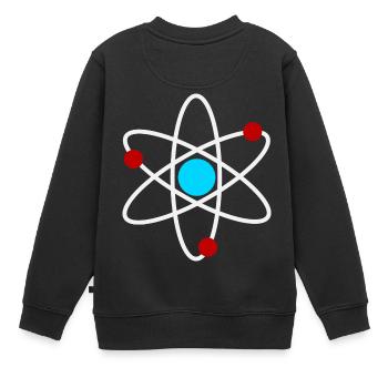 An Atom - Kids Premium Organic Sweatshirt - black - Back - AI Model Kid Female (0cm)