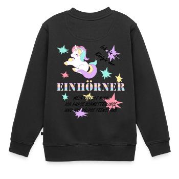 Die Königin der Einhörner! - Kinder Premium Organic Sweatshirt - Schwarz - Hinten - AI Model Kid Female (0cm)