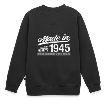 Fabriqué en 1945 - Sweat Premium enfant bio - noir - Dos - AI Model Kid Female (0cm)