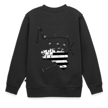 Dudelsack - cornemeuse - Kinder Premium Organic Sweatshirt - Schwarz - Hinten - AI Model Kid Female (0cm)