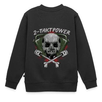 puissance 2 temps Totenkopf piston du crâne - Sweat Premium enfant bio - noir - Dos - AI Model Kid Female (0cm)