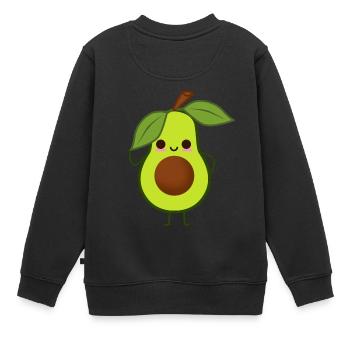 avocat doux - Sweat Premium enfant bio - noir - Dos - AI Model Kid Female (0cm)