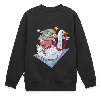 Brüder Grimm Die goldene Gans Märchen - Kinder Premium Organic Sweatshirt - Schwarz - Hinten - AI Model Kid Female (0cm)