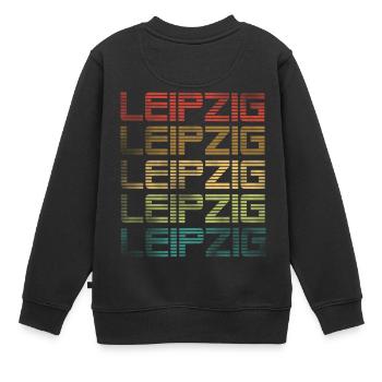 Leipzig - Used Look - Sweat Premium enfant bio - noir - Dos - AI Model Kid Female (0cm)