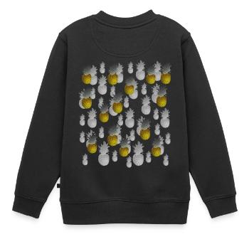 ananas - Sweat Premium enfant bio - noir - Dos - AI Model Kid Female (0cm)