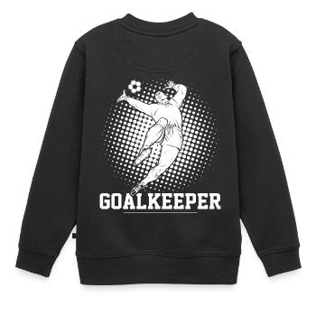 Torwart - Kinder Premium Organic Sweatshirt - Schwarz - Hinten - AI Model Kid Female (0cm)