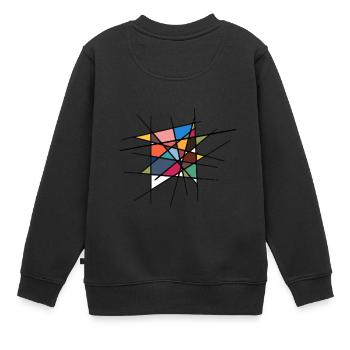 Buntes Nest - Kinder Premium Organic Sweatshirt - Schwarz - Hinten - AI Model Kid Female (0cm)