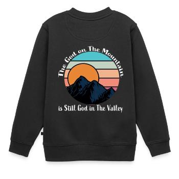 Le Dieu La Montagne Dans Dieu Toujours Dans La Vallée - Sweat Premium enfant bio - noir - Dos - AI Model Kid Female (0cm)