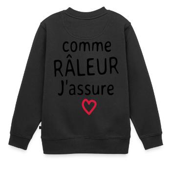 Comme Râleur j'assure - Sweat Premium enfant bio - noir - Dos - AI Model Kid Female (0cm)