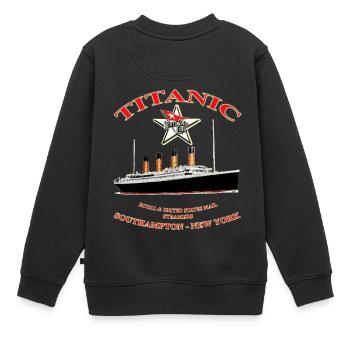 TITANIC STAR KREATION Louis RUNEMBERG © Adagp - Kinder Premium Organic Sweatshirt - Schwarz - Hinten - AI Model Kid Female (0cm)
