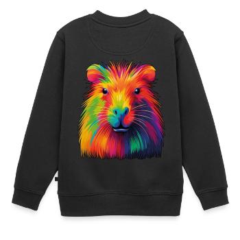 Capybara - Kinder Premium Organic Sweatshirt - Schwarz - Hinten - AI Model Kid Female (0cm)
