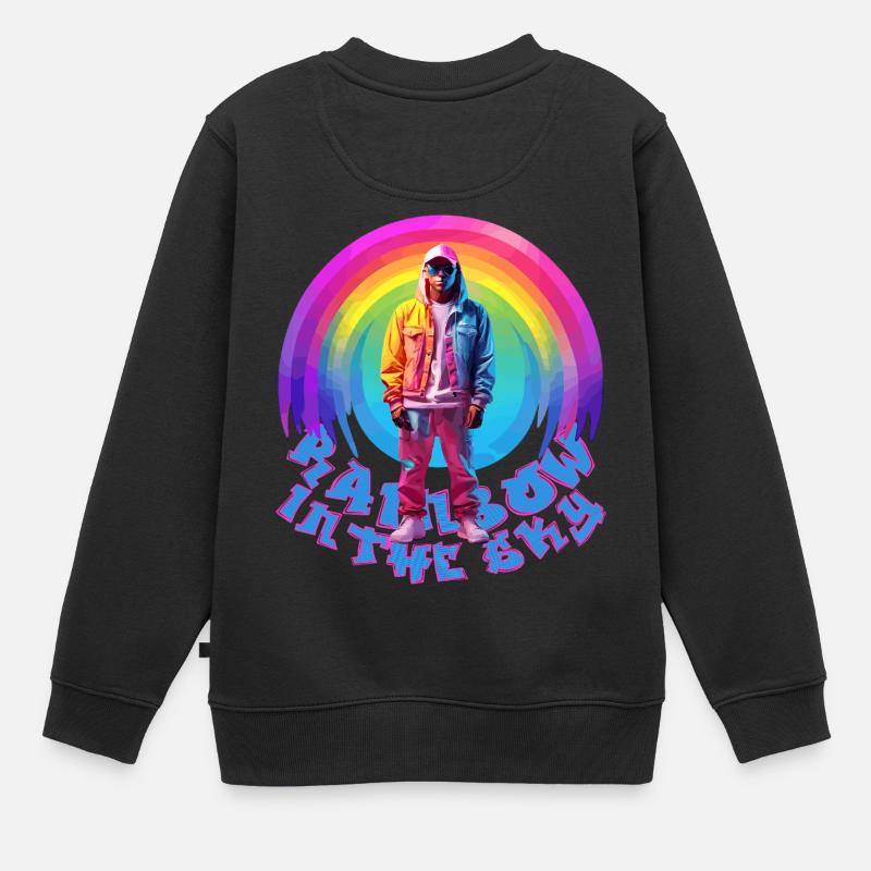 Rainbow - Kids Premium Organic Sweatshirt - black