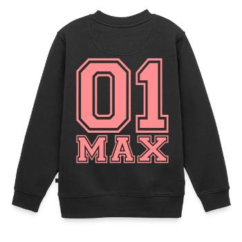 Max - Name - Kinder Premium Organic Sweatshirt - Schwarz - Hinten - AI Model Kid Female (0cm)