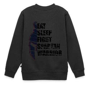 Spartan Guerrier - Sweat Premium enfant bio - noir - Dos - AI Model Kid Female (0cm)