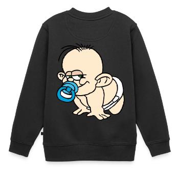 Baby - Kinder Premium Organic Sweatshirt - Schwarz - Hinten - AI Model Kid Female (0cm)