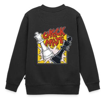 CHECKMATE (Schachmatt) - Kinder Premium Organic Sweatshirt - Schwarz - Hinten - AI Model Kid Female (0cm)
