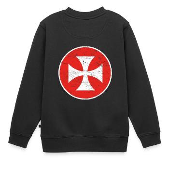 fer rocker motards cadeau croix de bi - Sweat Premium enfant bio - noir - Dos - AI Model Kid Female (0cm)