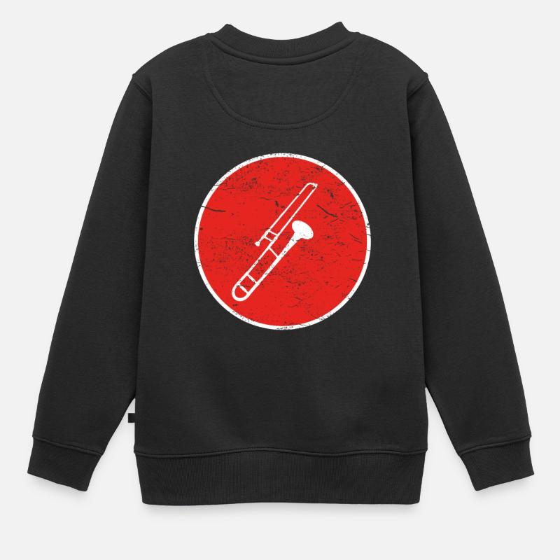trombone cadeau trombone trompette - Sweat Premium enfant bio - noir