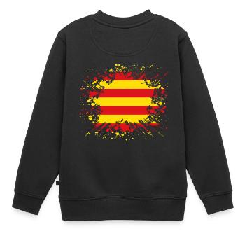 home country roots wurzeln love estelada katalania - Kinder Premium Organic Sweatshirt - Schwarz - Hinten - AI Model Kid Female (0cm)