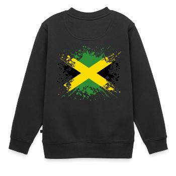 home country roots roots love Jamaica png - Kids Premium Organic Sweatshirt - black - Back - AI Model Kid Female (0cm)