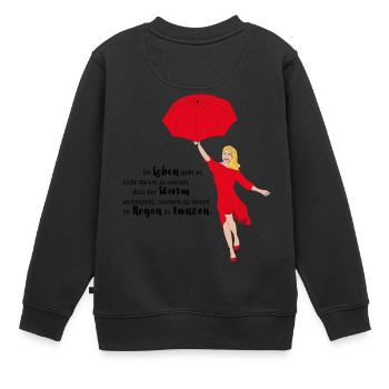 Dancing in the Rain - Kinder Premium Organic Sweatshirt - Schwarz - Hinten - AI Model Kid Female (0cm)